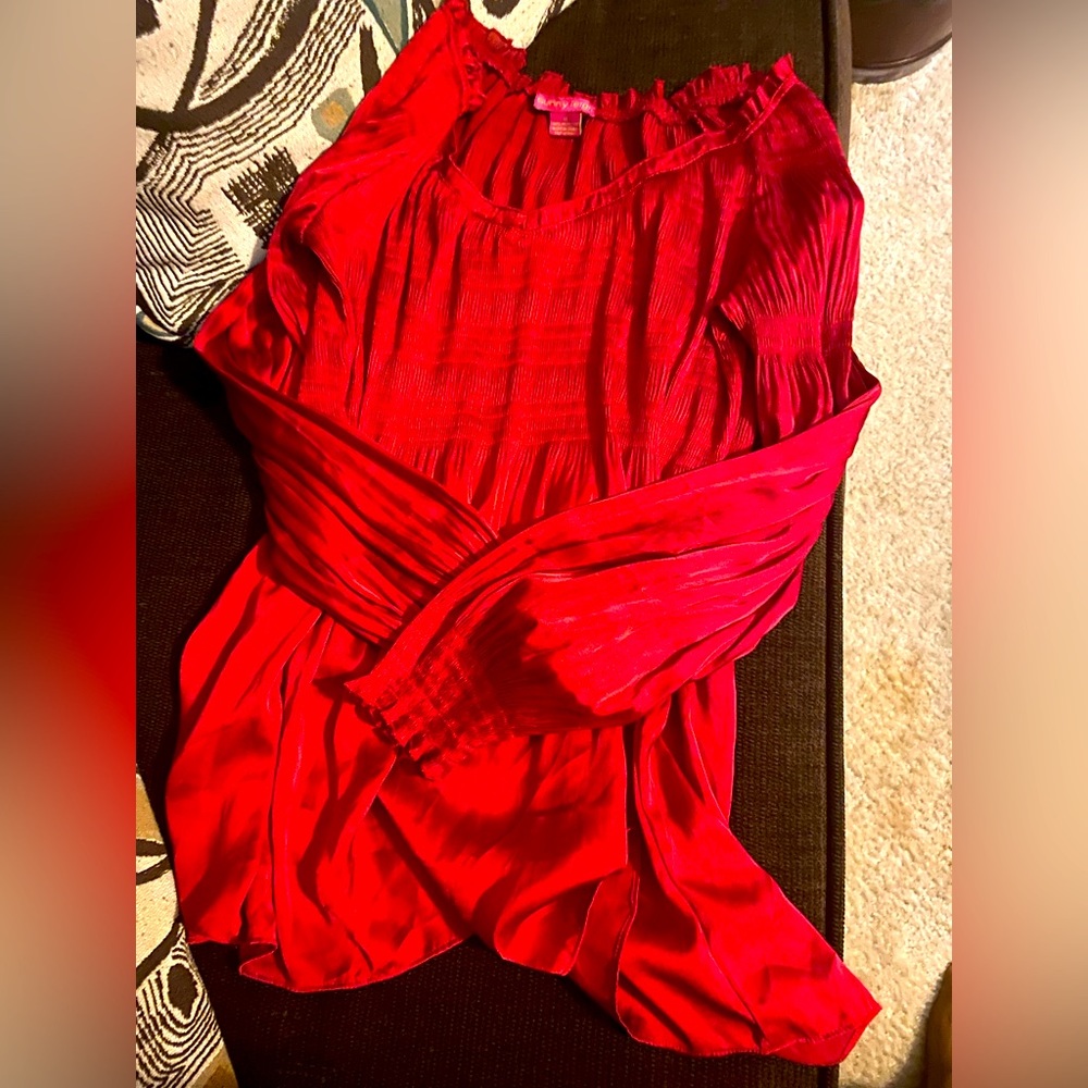 Beautiful never worn red blouse from Macys